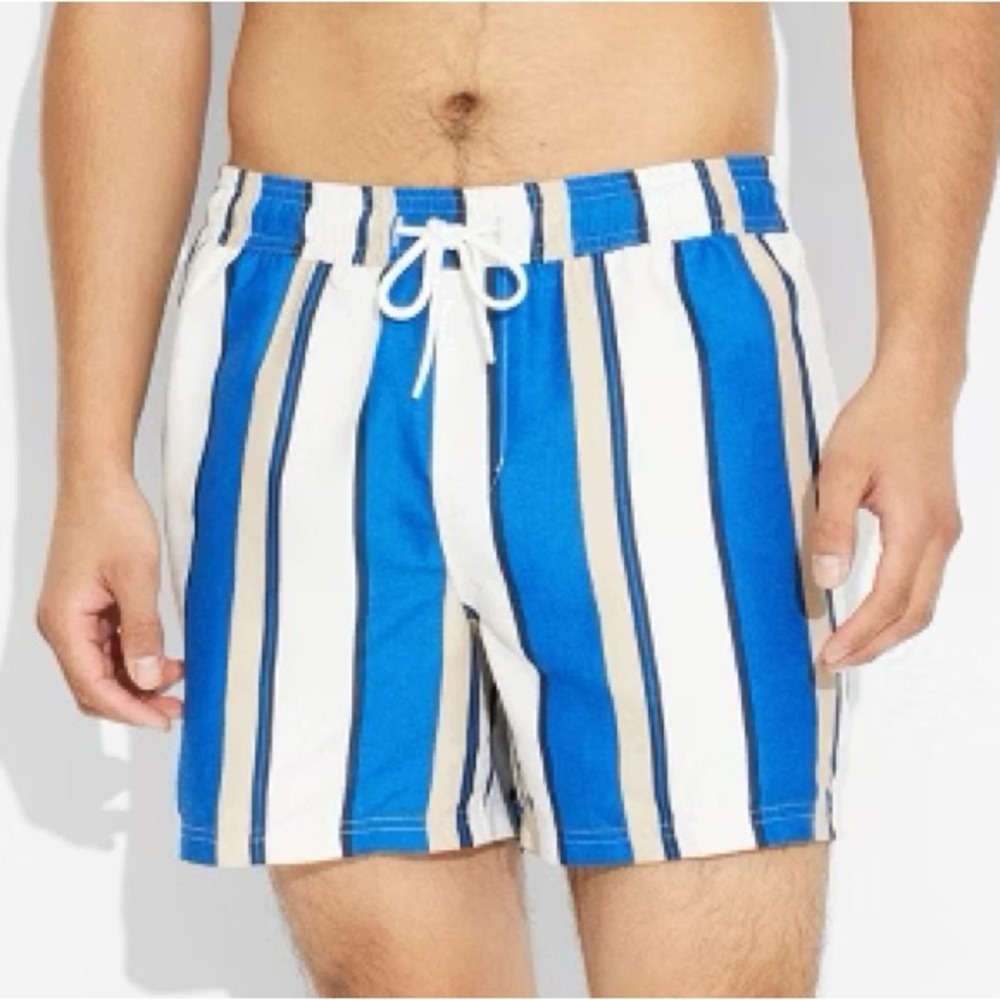 Target Blue and White‎ Men's Swim Trunks